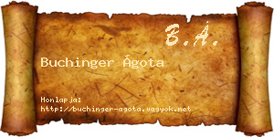 Buchinger Ágota névjegykártya